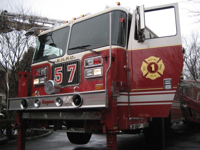 57 Truck operates at a chimney fire on Mclain st 08'